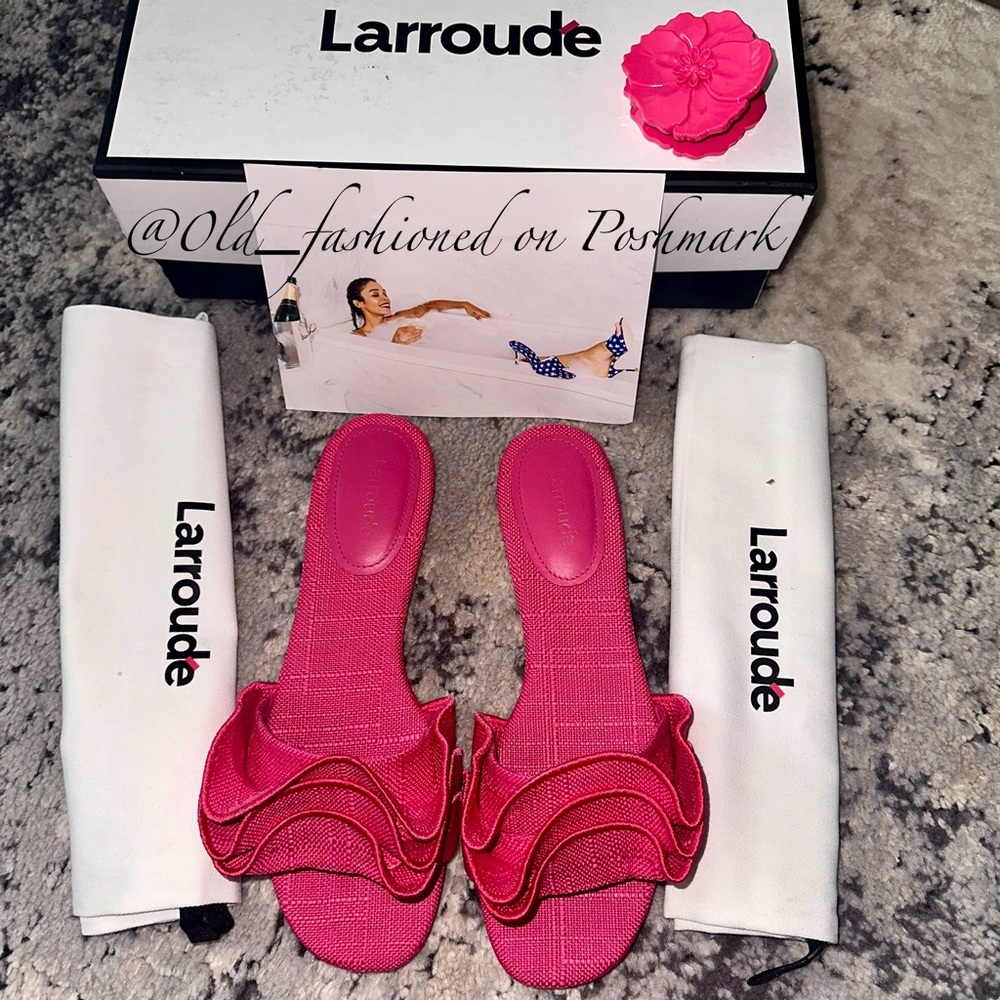 LARROUDÉ Ivy Ruffle Slide Sandals - Picture 8 of 14
